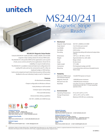 Unitech MS240 Datasheet | Manualzz