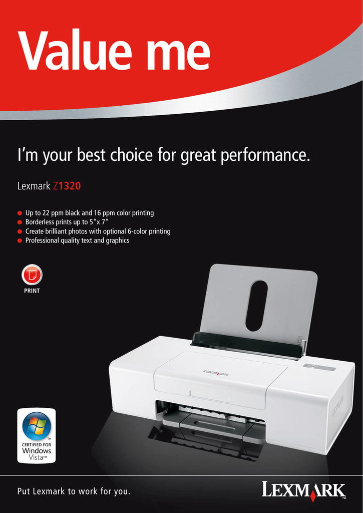 Lexmark Z1320 Datasheet | Manualzz