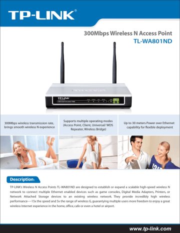 TP-LINK TL-WA801ND WLAN access point Datasheet | Manualzz