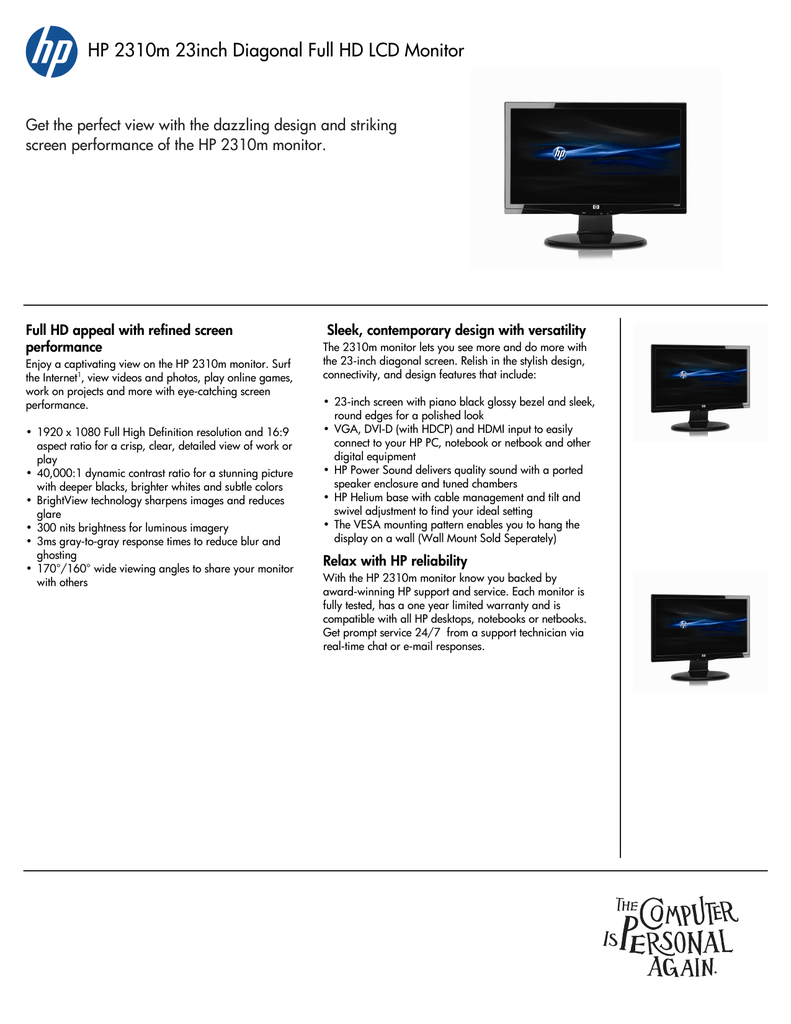 HP 2310m Datasheet | Manualzz