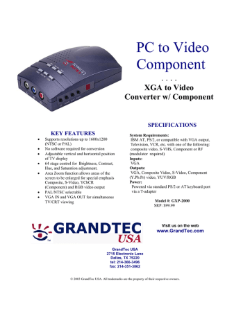 Grandtec Gxp 2000 User Manual Manualzz