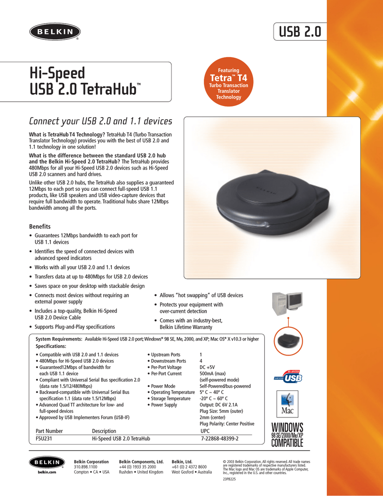 DRIVER UPDATE: F5U231 TETRAHUB NEW DRIVERS: F5U231 TETRAHUB