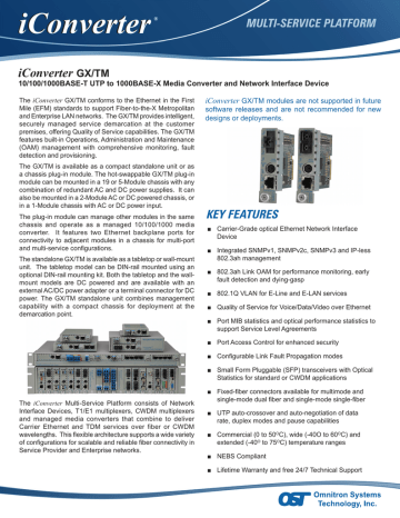 Omnitron iConverter GXTM Datasheet | Manualzz