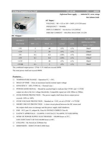 Fantec 1910 power supply unit Datasheet | Manualzz