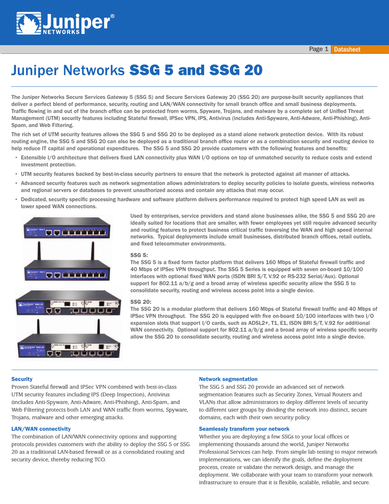 Juniper Ssg 5 Sb Btw E Firewall Hardware Manualzz