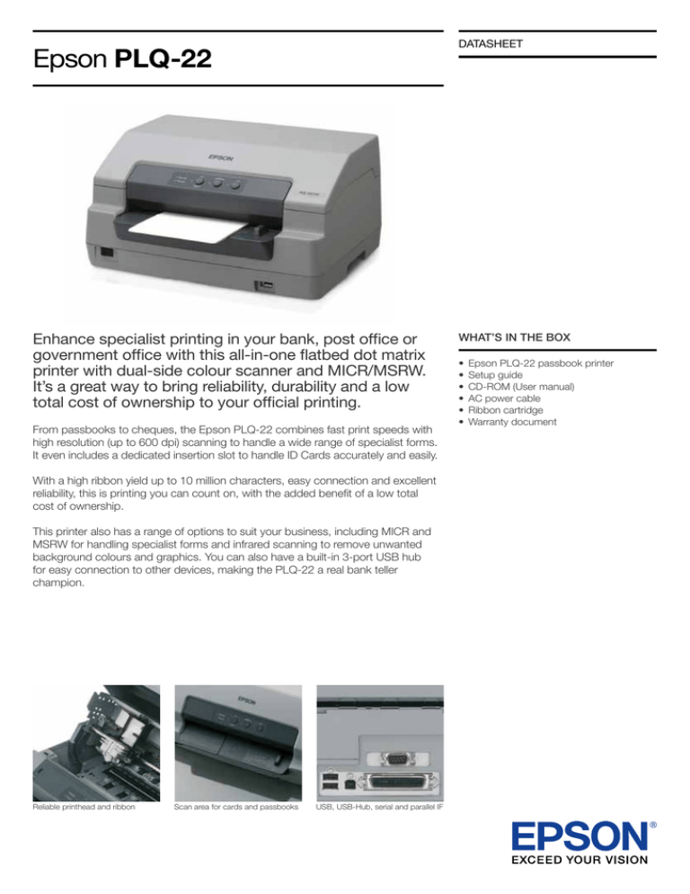 epson plq 22cs 22csm passbook printer