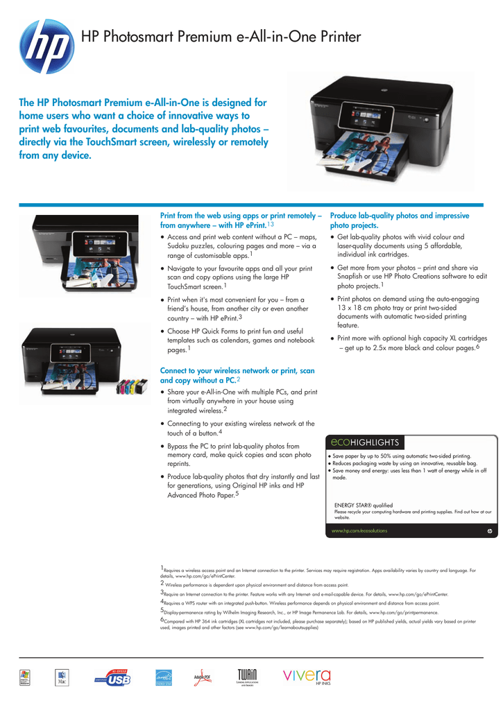 hp photosmart premium all in one printer