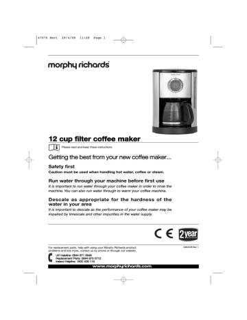 Morphy Richards 47082 coffee maker 