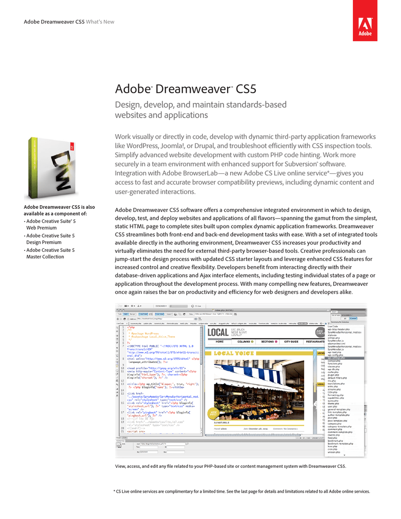 adobe dreamweaver cs5 free download full version windows 7