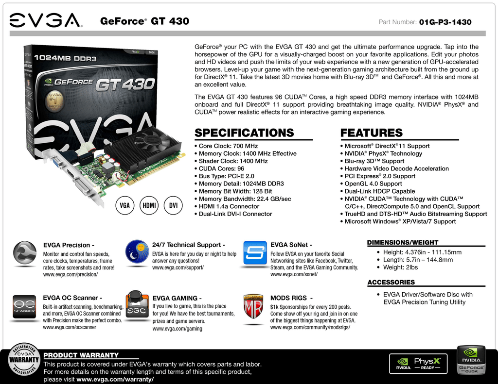 520 MHz Core 512 evga 512-P3-1301 BE EVGA 512-P3-1301-KR GeForce 8400 GS Graphic Card