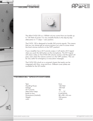 Apart E Vol120 Remote Control Datasheet Manualzz Apart E Vol120 Remote Control Datasheet Manualzz