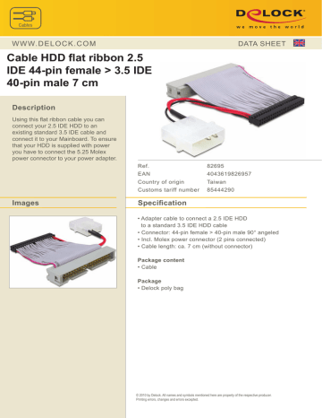 Delock 2 5 Ide 44 Pin 3 5 Ide 40 Pin Datasheet Manualzz