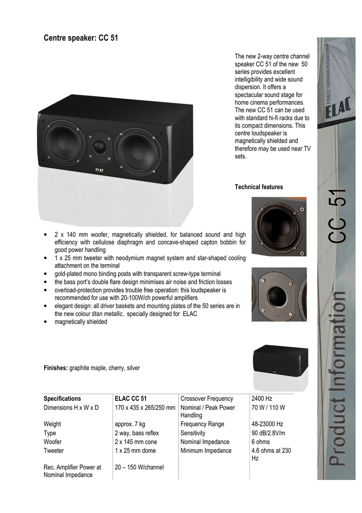 elac centre speaker