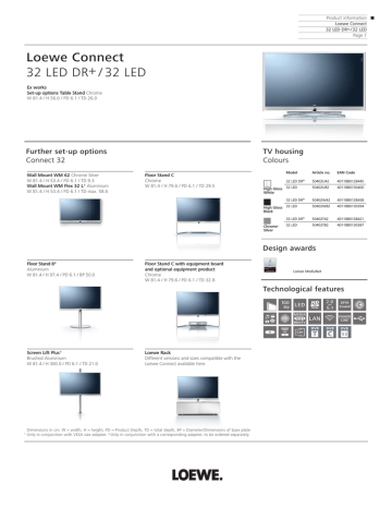 LOEWE Connect 32 LED DR  Datasheet | Manualzz