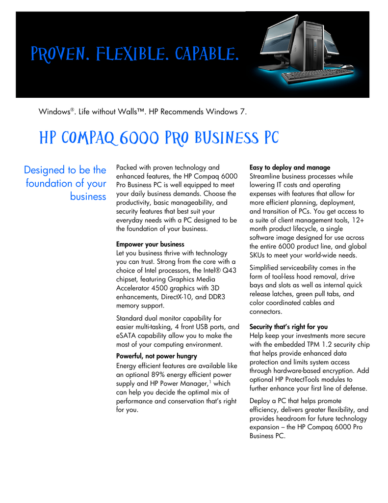 Hp Compaq Pro Vs4ua Pc Datasheet Manualzz