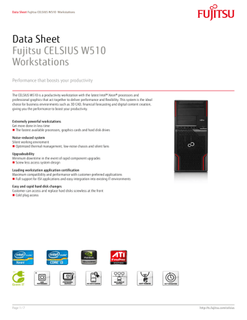 Fujitsu CELSIUS W510 Datasheet | Manualzz