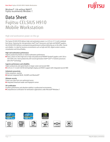 Fujitsu CELSIUS H910 Datasheet | Manualzz