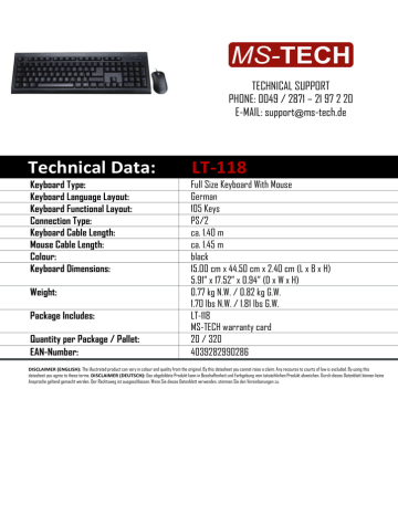 Ms Tech Lt 118 Datasheet Manualzz