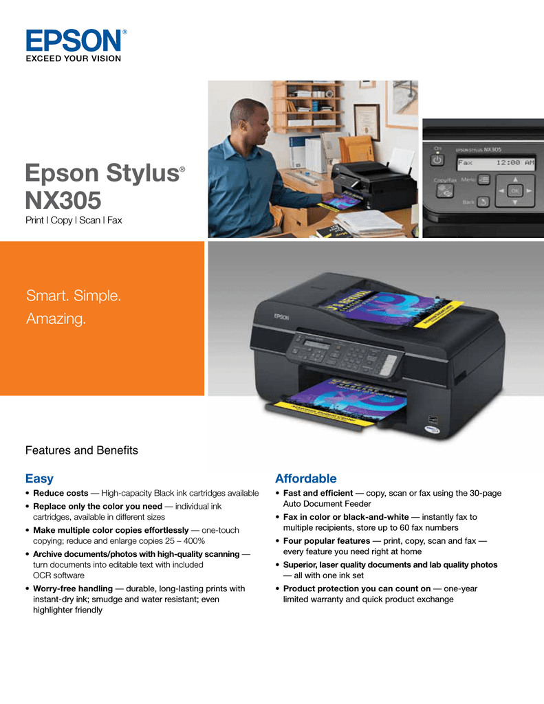 Epson NX305 Datasheet | Manualzz