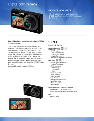 Samsung ST ST700 Datasheet | Manualzz