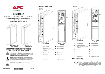 APC MGE Galaxy 3500 Datasheet Manualzz