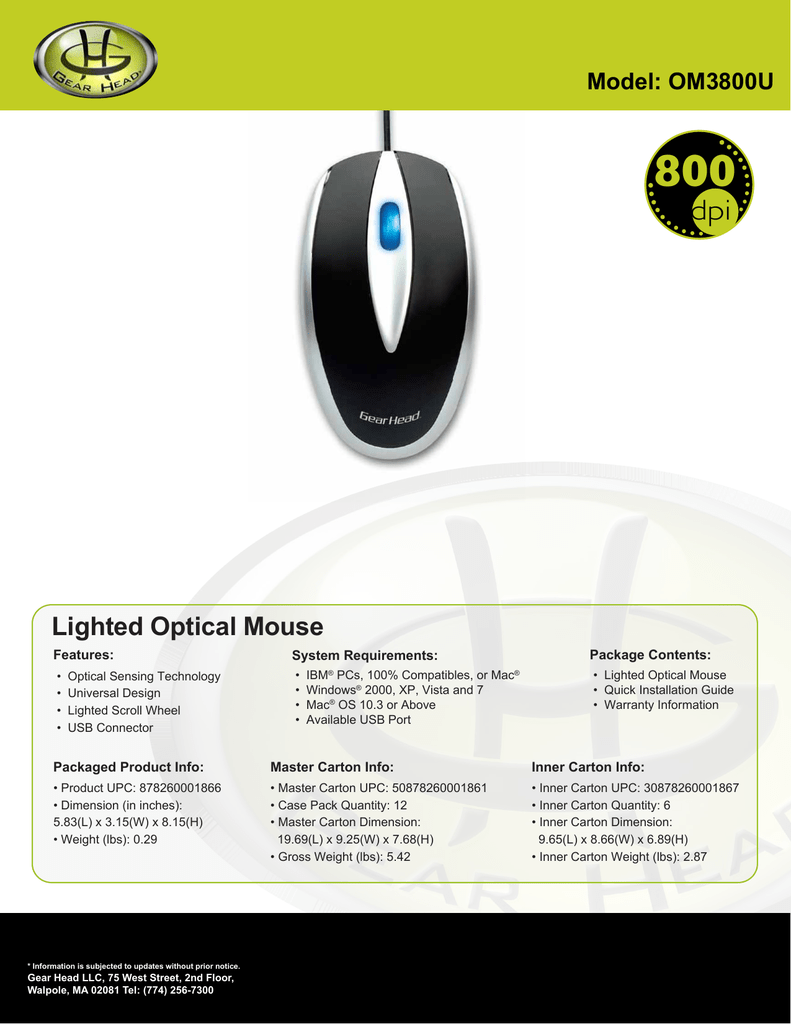 gear head mac mouse driver