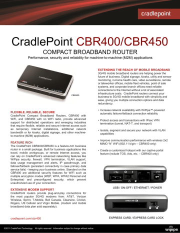 Cradlepoint CBR450 router Datasheet | Manualzz