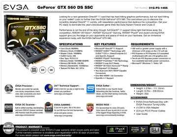 EVGA 01G-P3-1466-KR NVIDIA GeForce GTX 560 1GB graphics card Datasheet | Manualzz