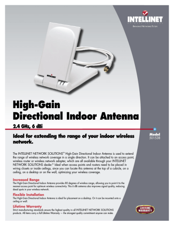 Intellinet 501538 network antenna Datasheet | Manualzz