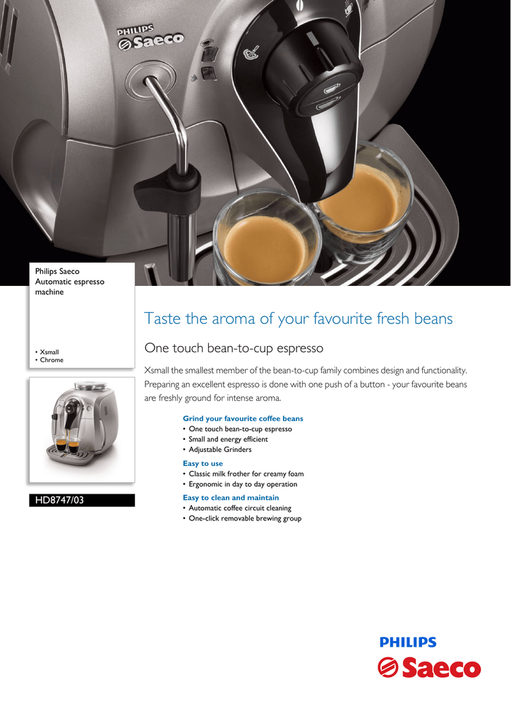 Saeco HD8645/47 Vapore Automatic Espresso Machine One-Touch Coffee Maker X-Small 