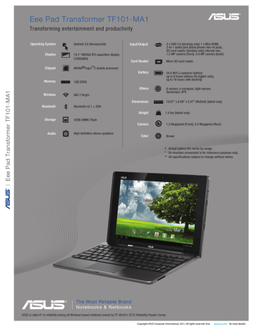 asus tablet tf101 manual