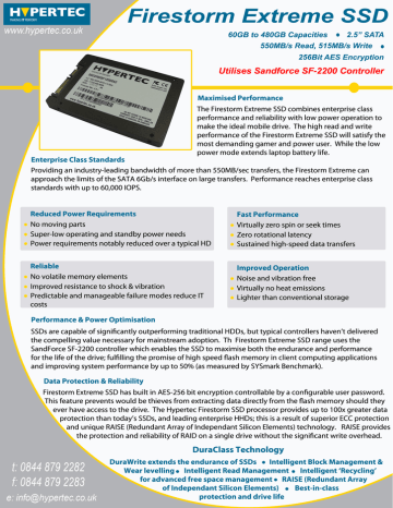Hypertec SSD2120SF2200SA3 solid state drive Datasheet | Manualzz