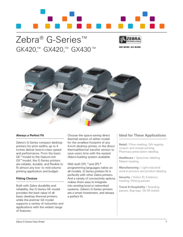 Zebra GK420d Data Sheet | Manualzz