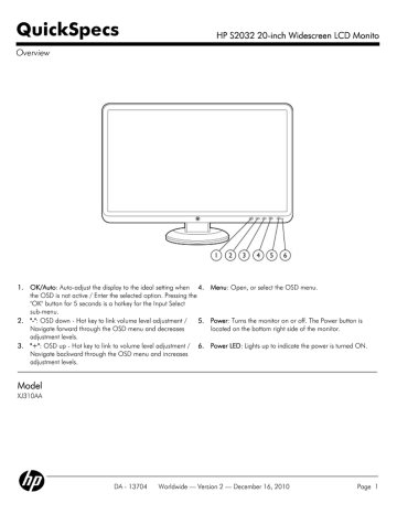 HP S2032 Datasheet | Manualzz