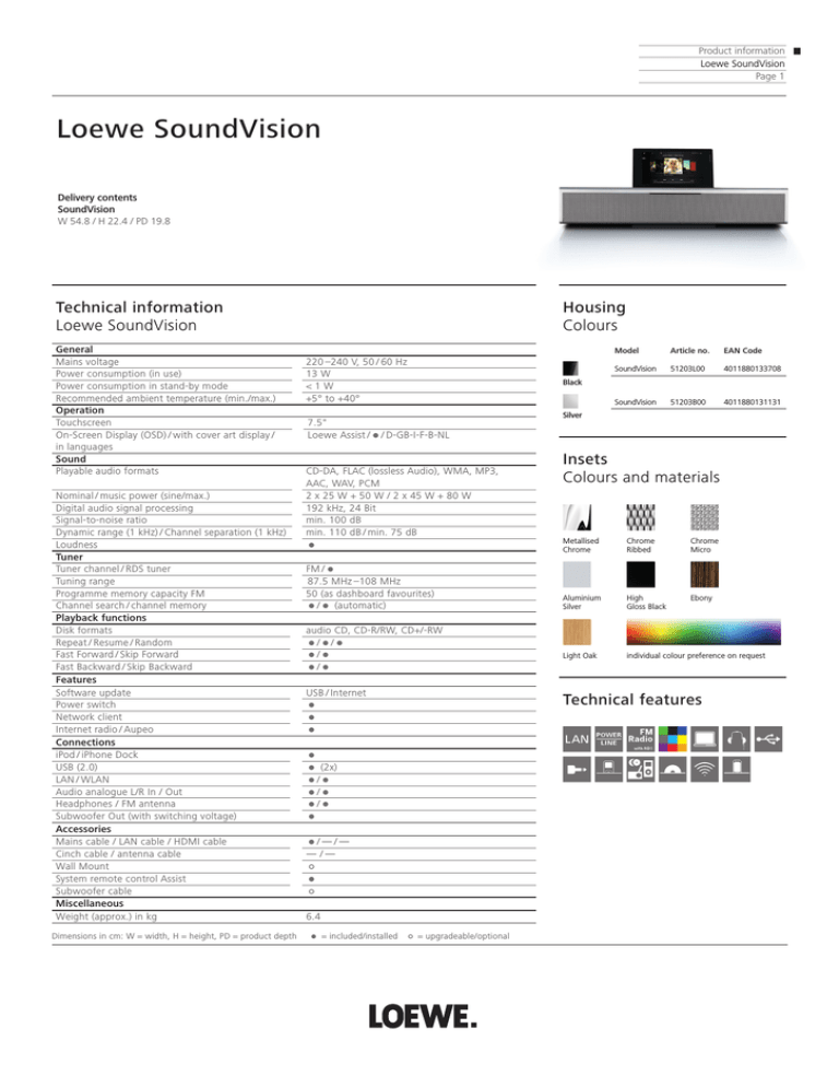 Loewe 513l00 Datasheet Manualzz