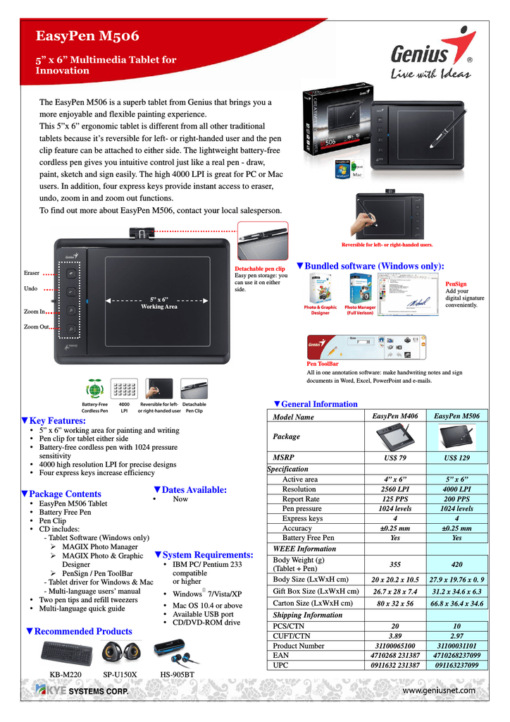 does genius tablet has pressure sensitivity does genius tablet has pressure sensitivity