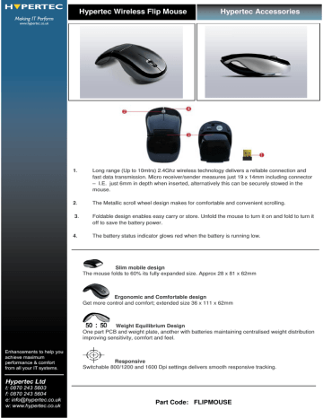 Hypertec FLIPMOUSE mice Datasheet | Manualzz