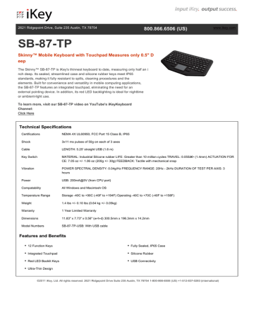 Panasonic SB-87-TP Datasheet | Manualzz