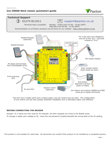 Paxton Net2 Classic Quick Start Guide | Manualzz