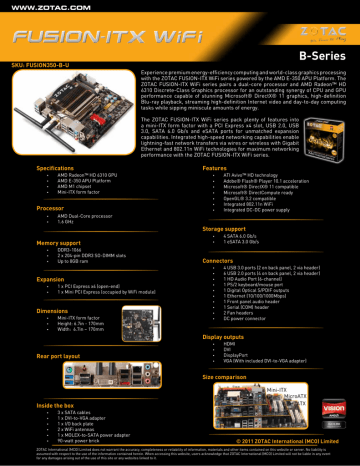 Zotac FUSION350-B-U motherboard Datasheet | Manualzz