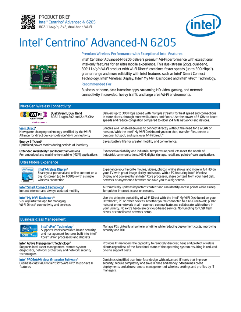 intel centrino advanced n 6205 driver download