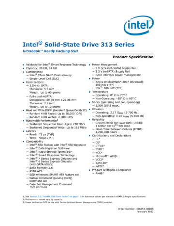 Intel 313 24gb Datasheet Manualzz