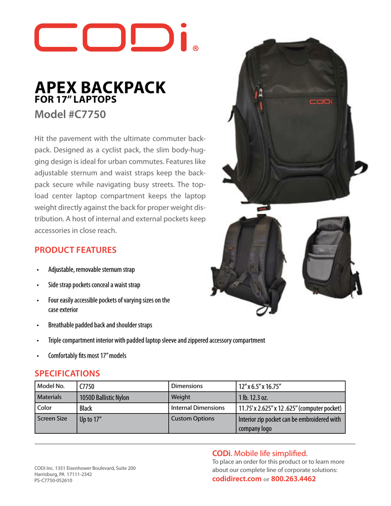 codi laptop backpack