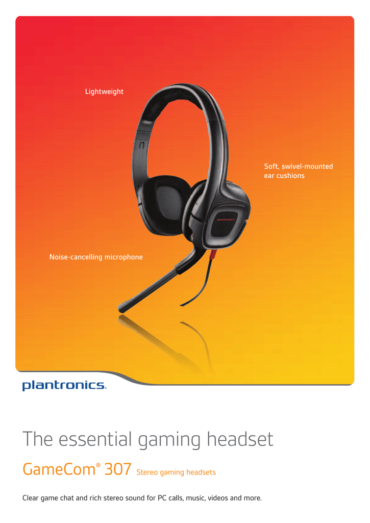 Plantronics GameCom 307 Datasheet 