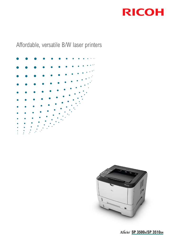 Ricoh Aficio SP 3500N Datasheet | Manualzz