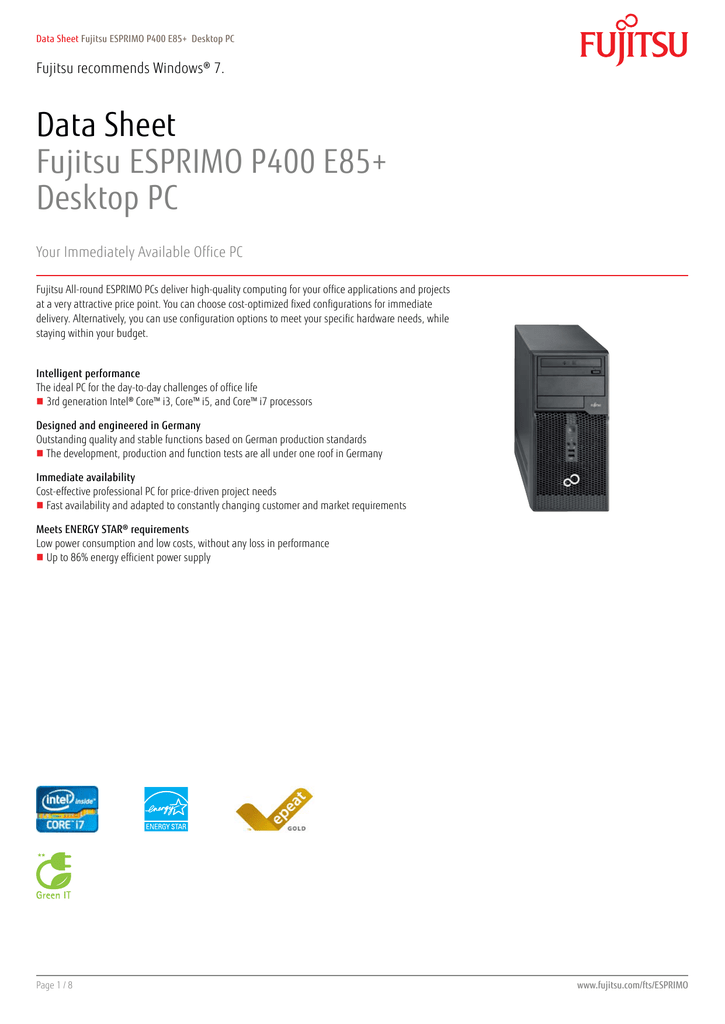 fujitsu esprimo p400 drivers