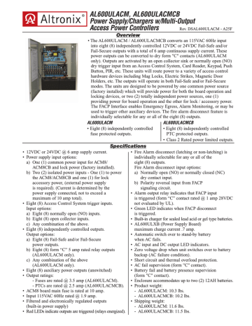 Altronix AL600ULACM power extension Datasheet | Manualzz