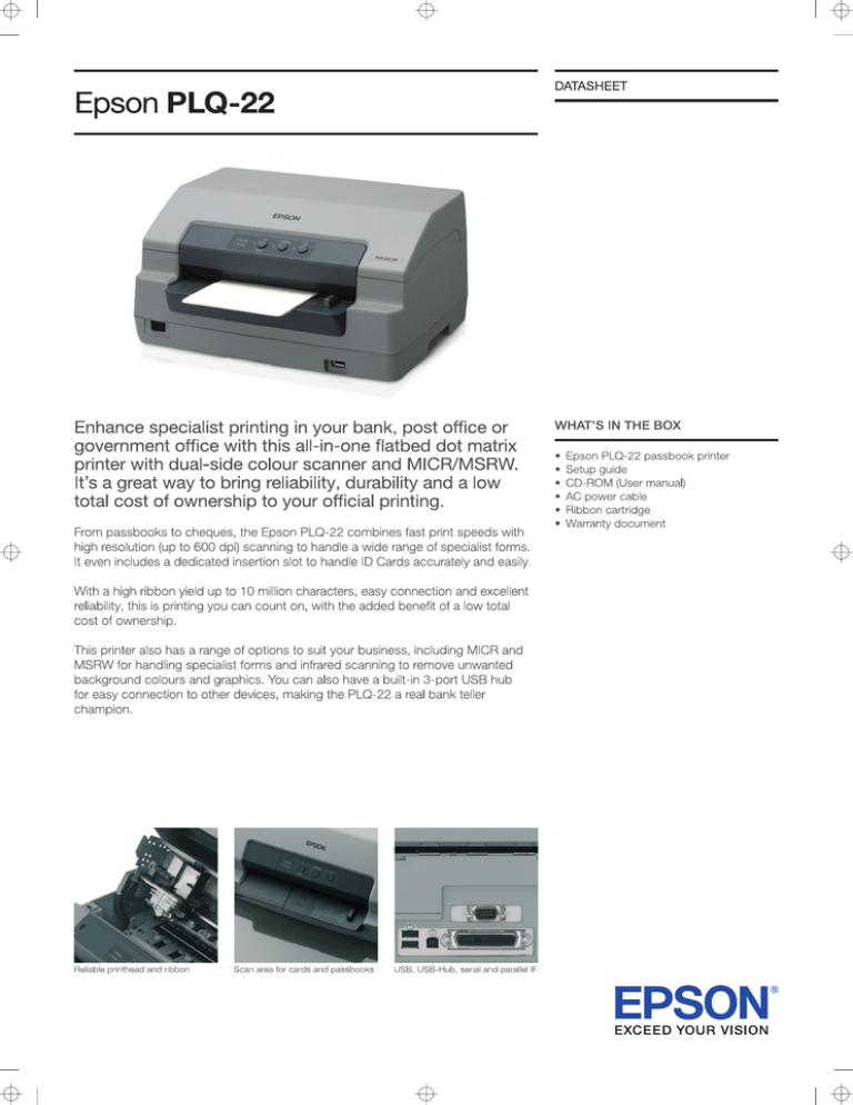 epson plq 22 passbook printer