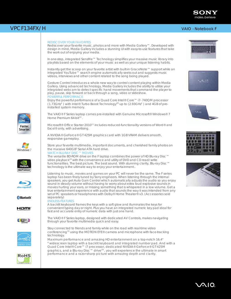 SONY VAIO VPCF134FX REMOTE KEYBOARD WINDOWS 7 64BIT DRIVER SONY VAIO VPCF134FX REMOTE KEYBOARD WINDOWS 7 64 DRIVER