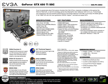 Evga 02g P4 3653 Kr Nvidia Geforce Gtx 650 Ti 2gb Graphics Card Datasheet Manualzz